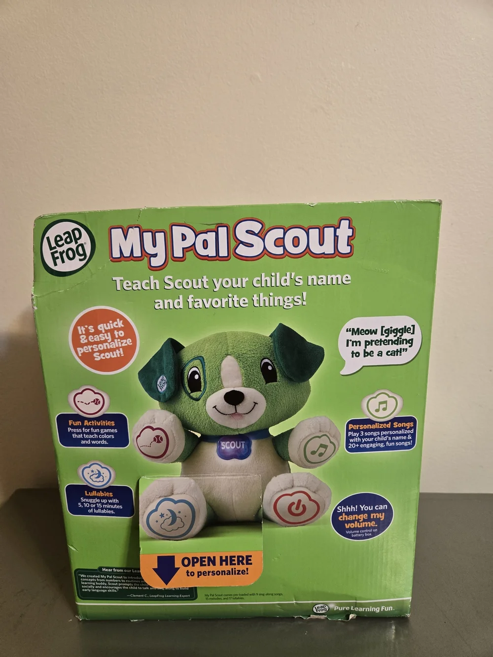 LeapFrog My Pal Scout Interactive Green Puppy Plush Toy